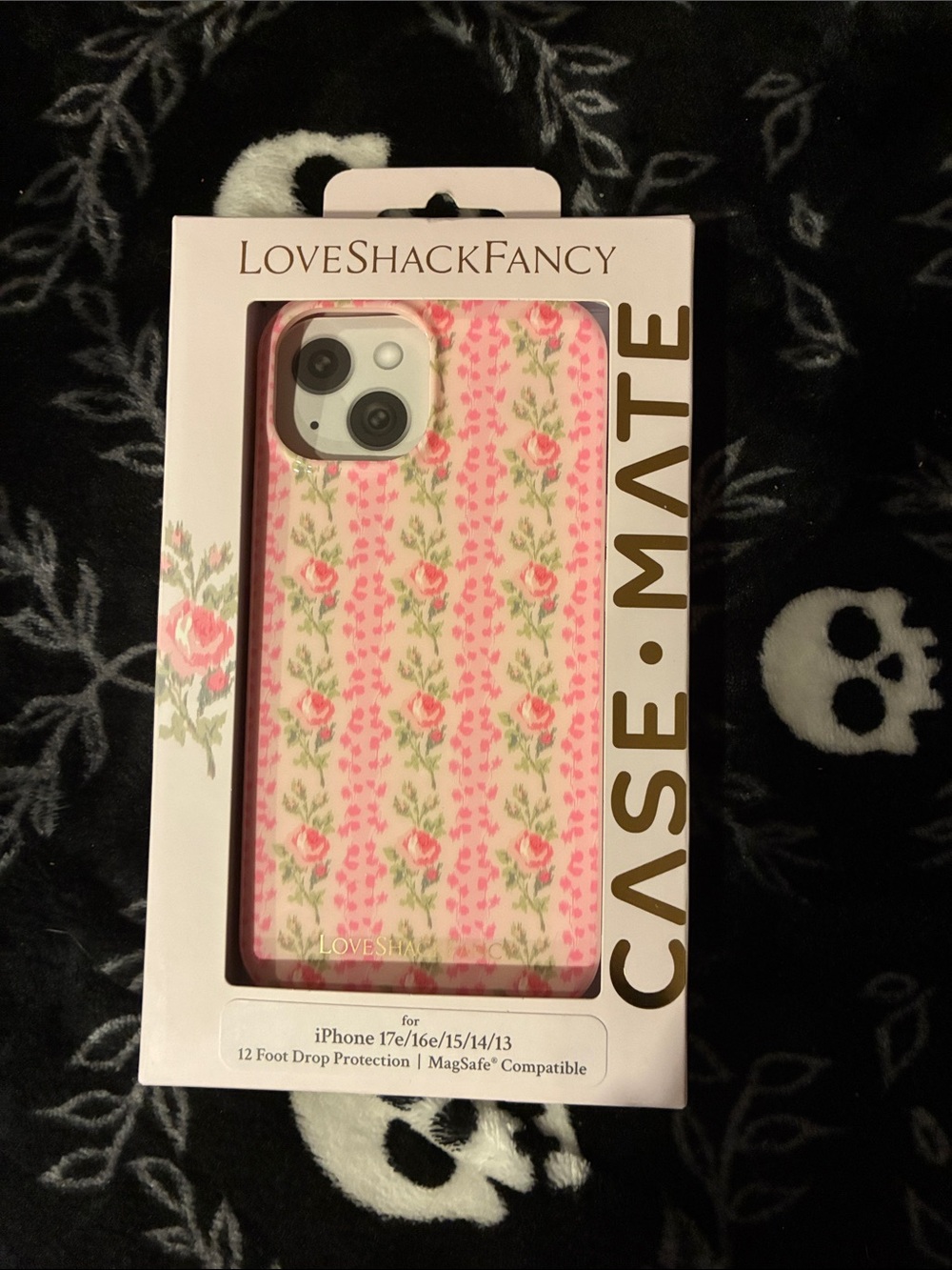 LoveShackFancy Pink Rose Pattern iPhone Case